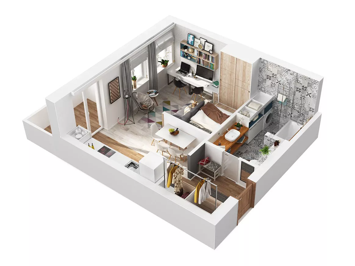 40 sqm Extended-Stay Apartment Furniture Package APT4001