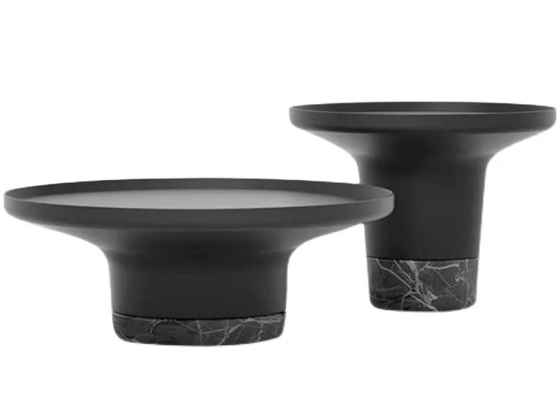 Black Barrel-Style Coffee Tables Set–STLTT820