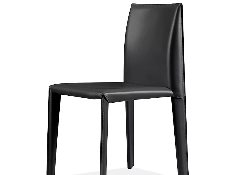 Contemporary Orange Leather Dining Chair – STLCH196