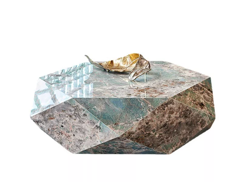 Faceted Octagonal Marble Coffee Table–STLTT819