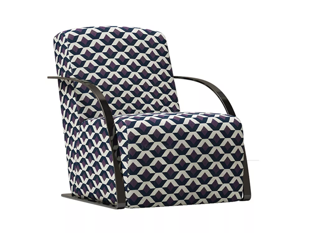 Geometric Pattern Fabric Lounge Chair – STLDC553