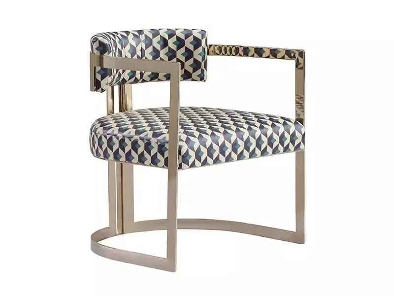 Gold Frame Geometric Lounge Chair – STLDC552