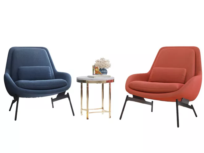 Green Fabric Armchair with Ottoman – STLDC521