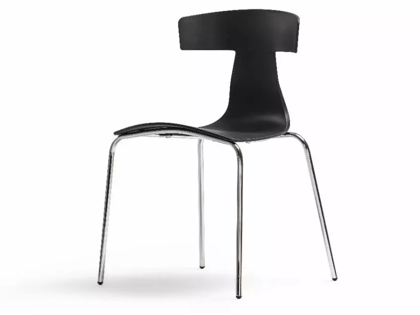 Hotel Black Dining Chair with Metal Legs-STLOU380