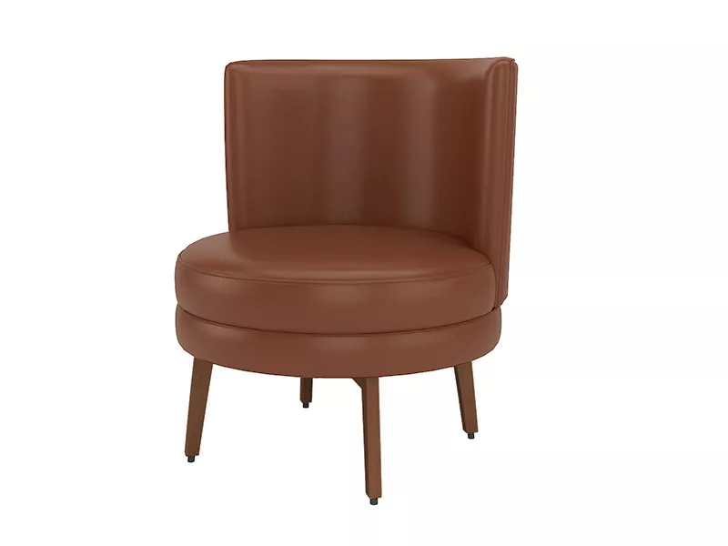 Hotel Brown Leatherette Lounge Chair-STLOU862