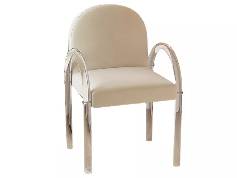 Hotel Clear Armchair with Beige Upholstery-STLOU367