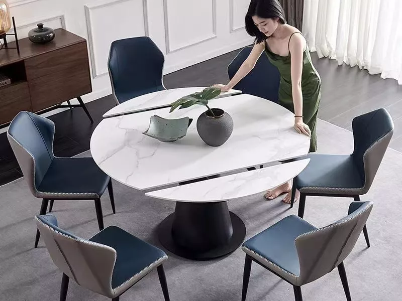 Hotel Extendable Round Dining Table with Rotating Wings – STLTT593
