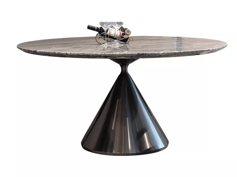 Hotel Round Stone Dining Table with Conical Pedestal – STLTT594