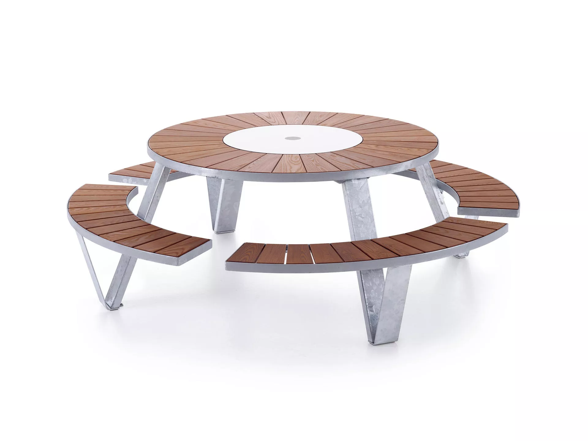 Outdoor Round Picnic Table with Benches – STLOC694