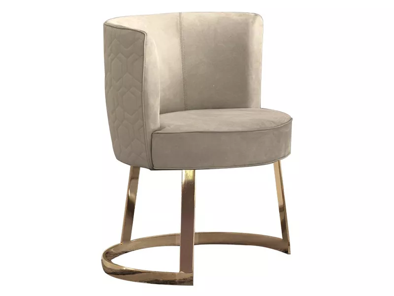 Taupe Velvet Honeycomb Hotel Lounge Chair - STLOU1259