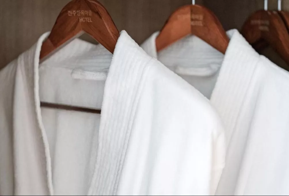 Wardrobe Area – Wooden Hangers & Bathrobes