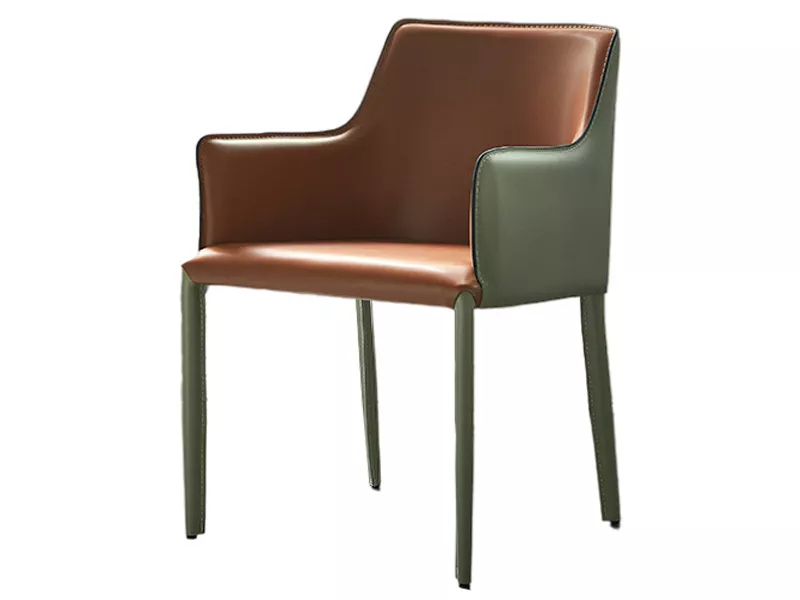 Warm Orange Leather Armchair–STLCH204