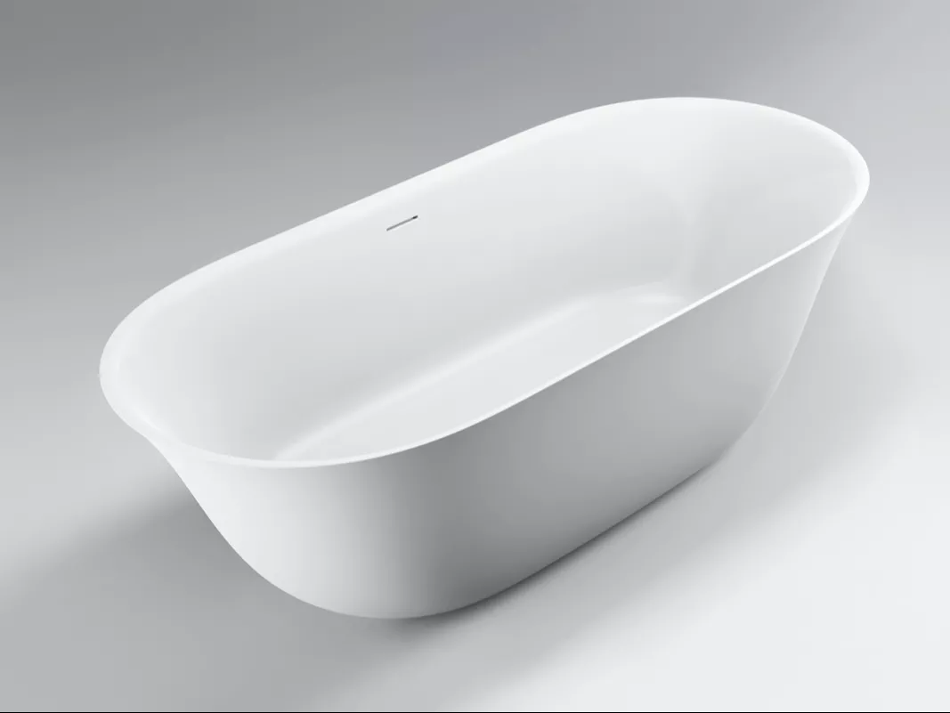  Thin-Edge Freestanding Solid Surface Bathtub | Elegant Hotel Bathroom Design STLBB2040