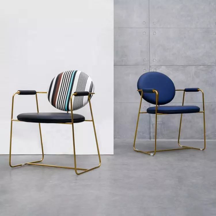 graphic back hotel dining chair STLOU1235 side view