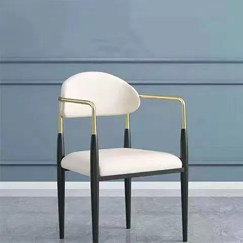 gold accent hotel dining armchair STLOU1236 side view
