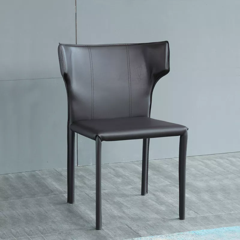 black PU leather hotel dining chair STLOU1237 front view black PU leather hotel dining chair STLOU1237 front view