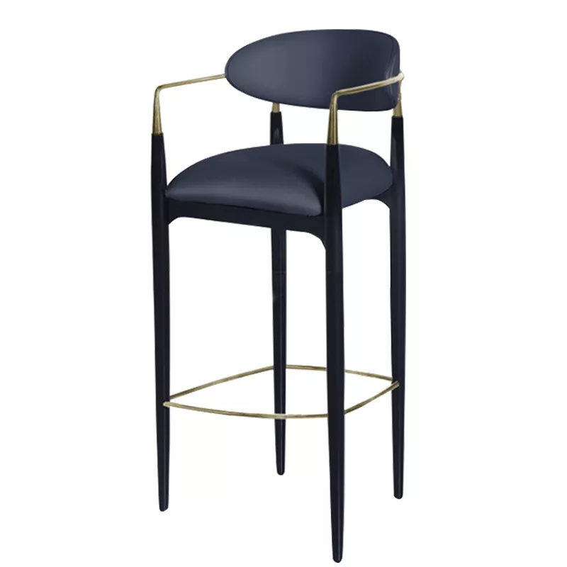black PU leather hotel bar chair STLOU1239 front view black PU leather hotel bar chair STLOU1239 front view