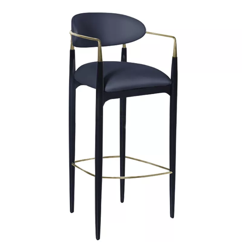 black upholstered restaurant bar chair STLOU1239 rear view black upholstered restaurant bar chair STLOU1239 rear view