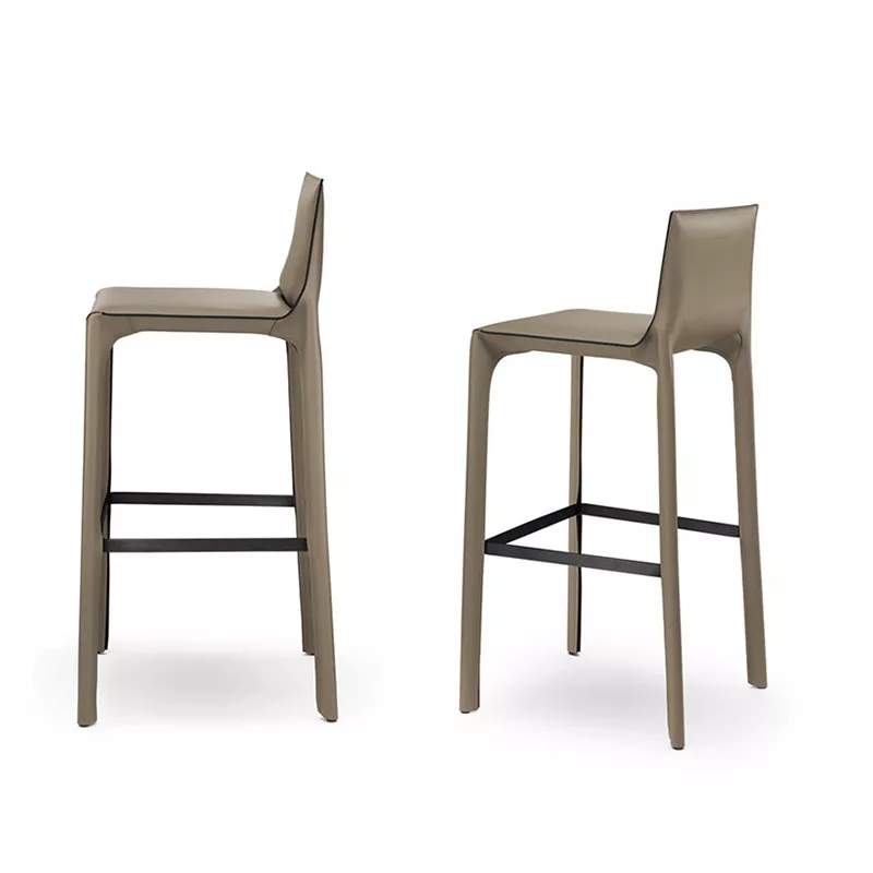 grey PU leather hotel bar stool STLOU1240 front view grey PU leather hotel bar stool STLOU1240 front view