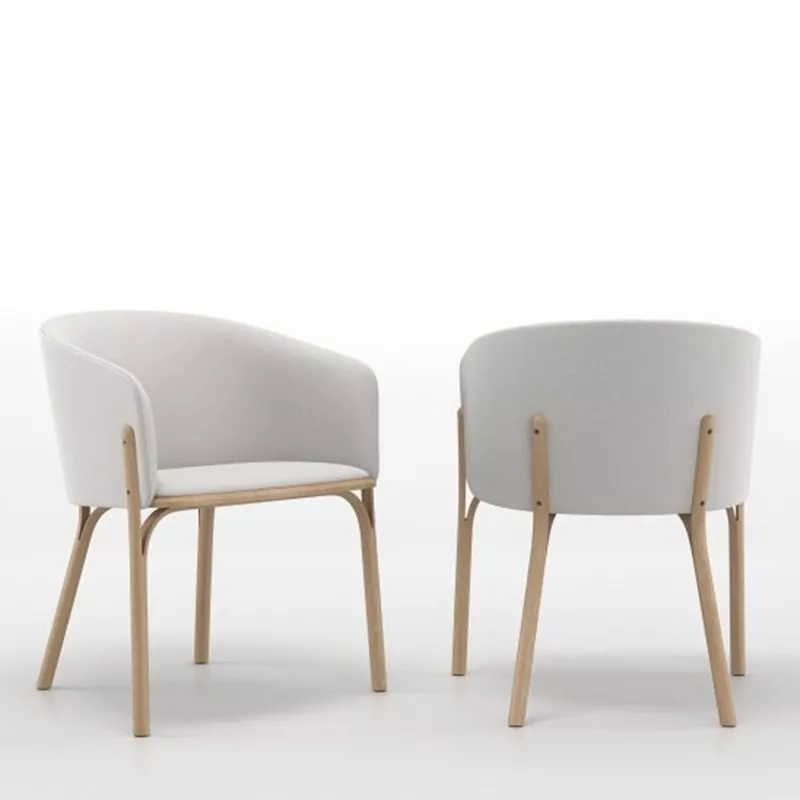 curved back hotel dining chair STLOU1247 side view