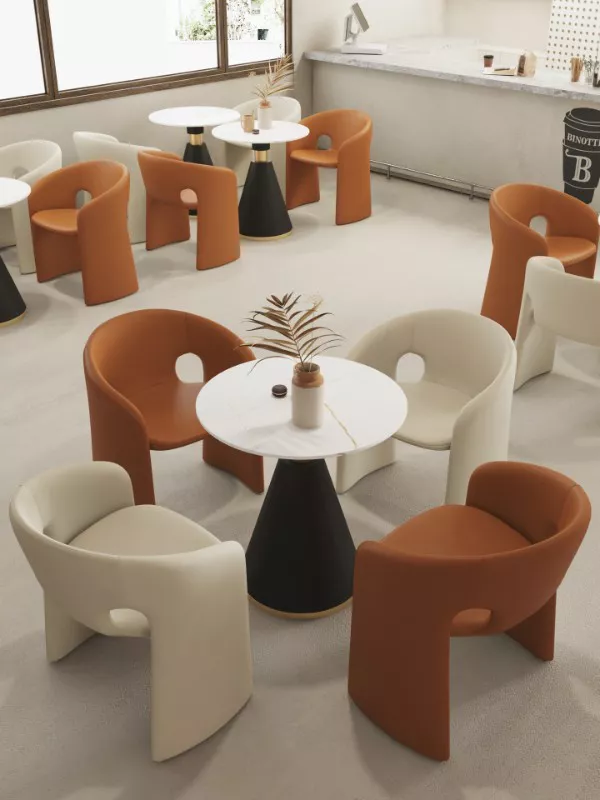 orange ivory hotel dining chair STLOU1251 side view orange ivory hotel dining chair STLOU1251 side view
