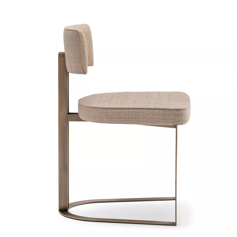 neutral upholstered meeting chair STLOU1256 rear view