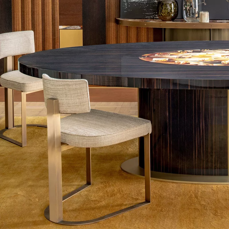 U shaped base hotel chair STLOU1256 side view