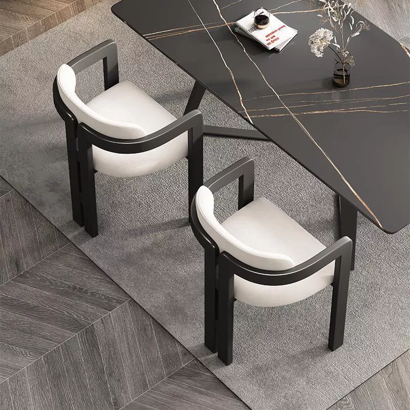 black wood guest room armchair STLOU1260 rear view black wood guest room armchair STLOU1260 rear view