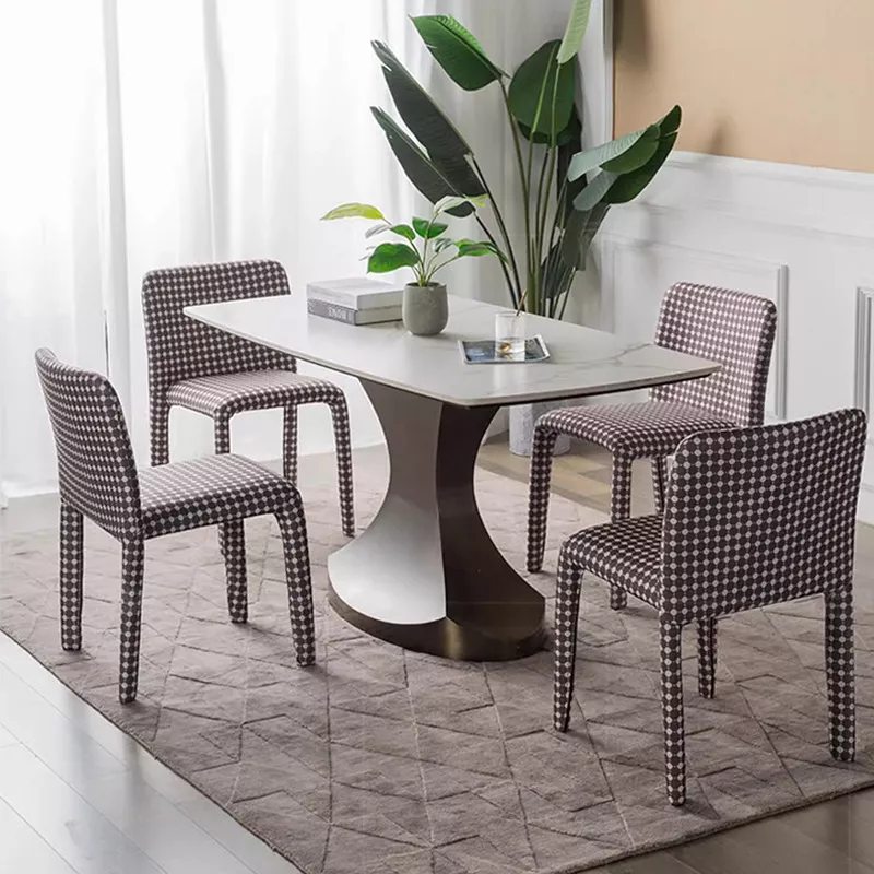 Polka dot hotel dining chair STLOU1265 Polka dot upholstered hotel dining chair STLOU1265 in restaurant setting