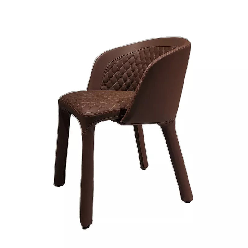 Curved back restaurant armchair Curved wraparound back restaurant armchair in brown upholstery