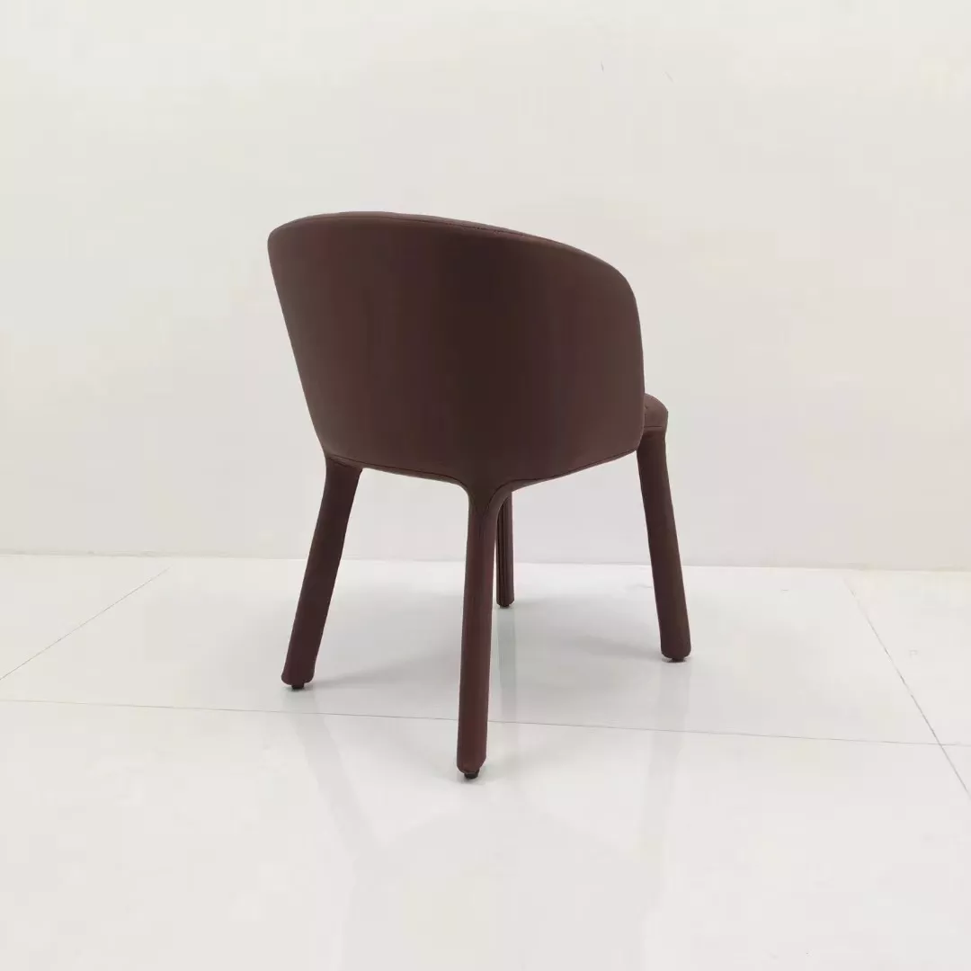 Diamond stitched dining chair detail Diamond stitched PU leather dining chair detail
