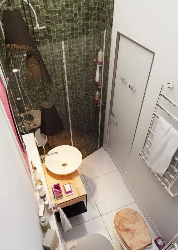 built-in appliance cabinet for compact apartment