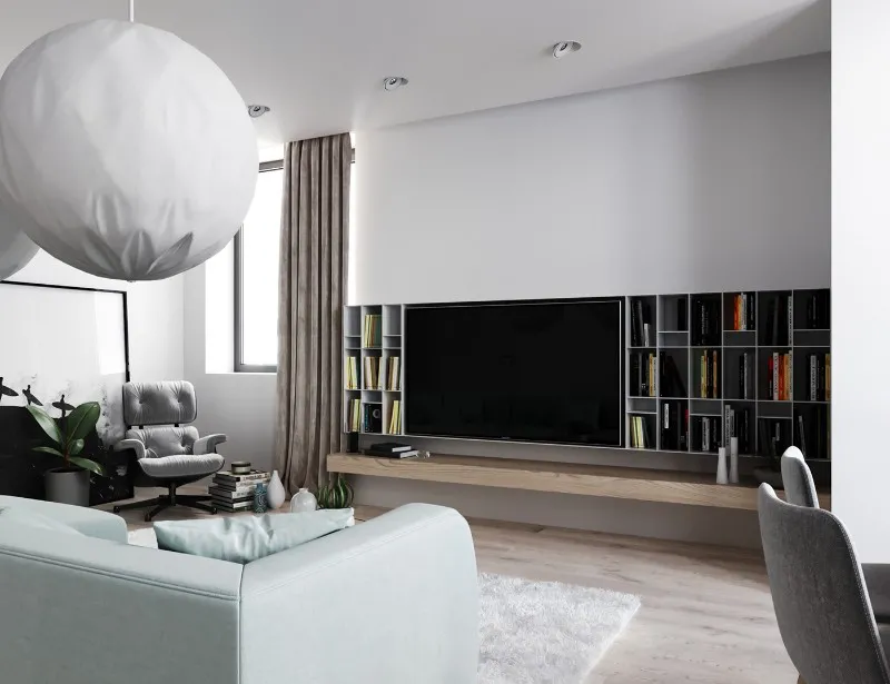 custom TV cabinet and media storage for multifamily apartments