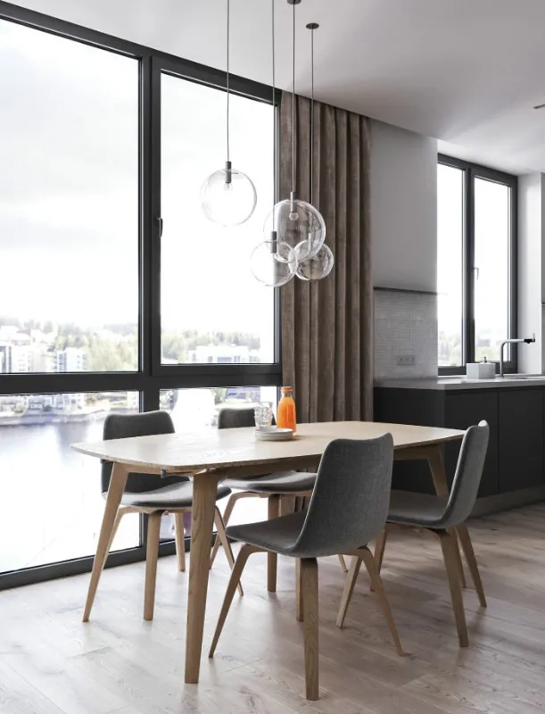 dining table and chairs for standard multifamily apartment