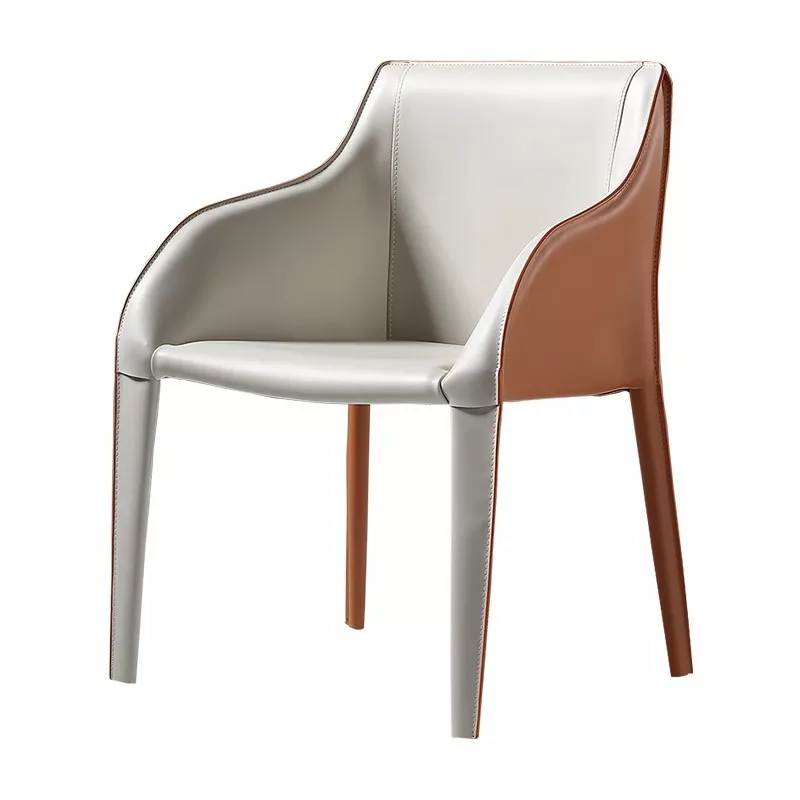 Chic Grey Leather Armchair–STLCH206