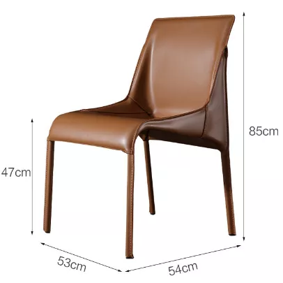 Elegant Brown Leather Dining Chair–STLCH198