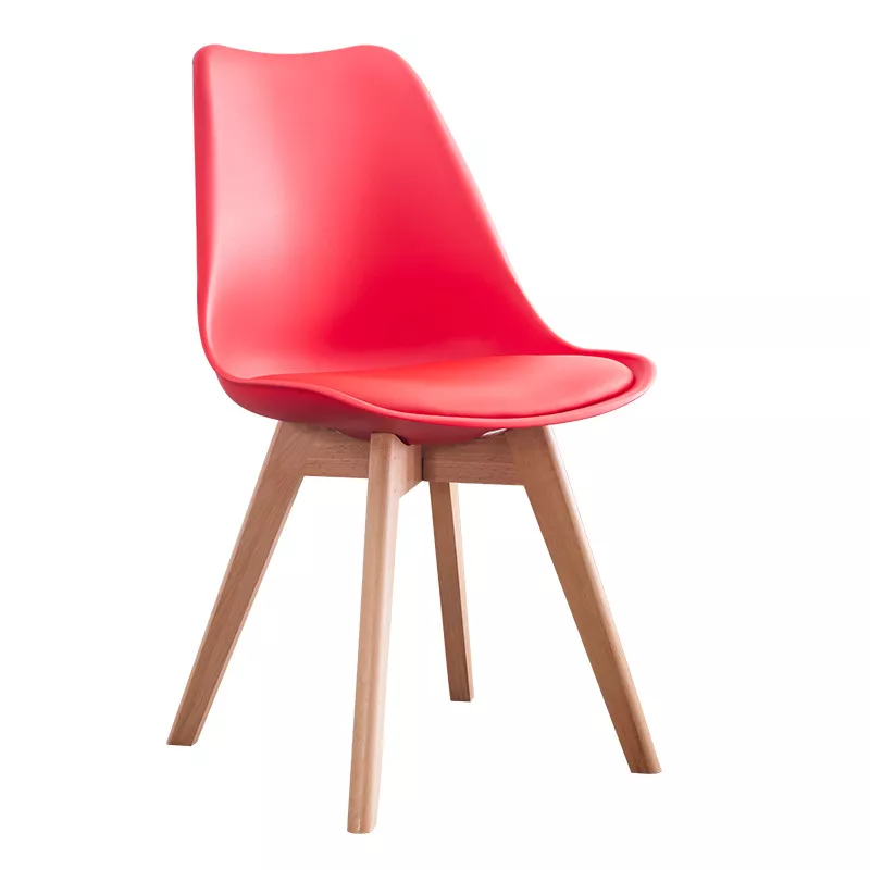 Hotel Red Dining Chair with Wooden Legs-STLOU373