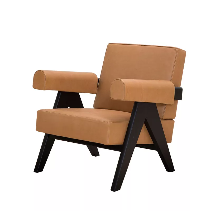 Tan Leather Modern Lounge Chair – STLDC548