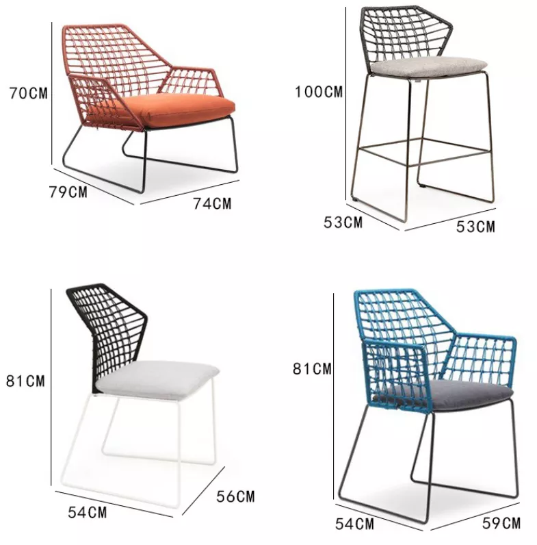 Bold Blue Rope Outdoor Lounge Chair – STLOC669