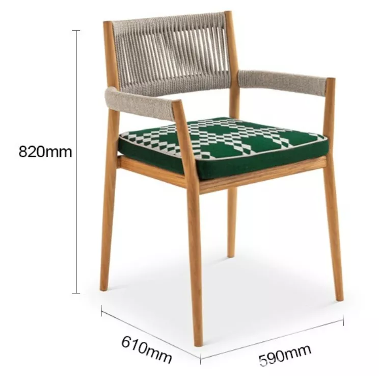 Hotel Rope Dining Chair with Wooden Frame-STLOC659