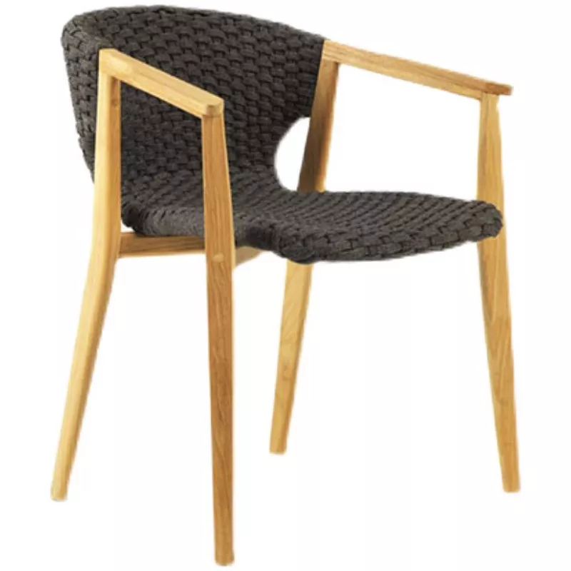Woven Rope Dining Chair with Wooden Legs – STLOC680
