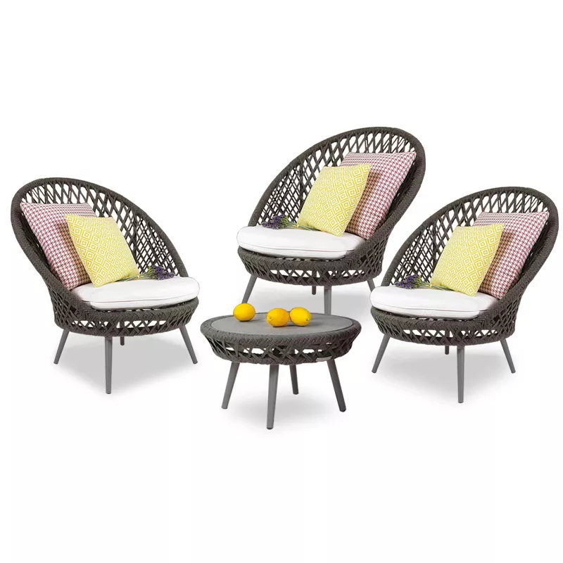 Hotel Outdoor Rope Lounge Chair Set-STLOU740