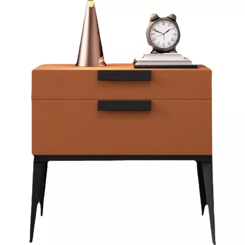 Bold Orange Lacquer Night Table–STLNT834