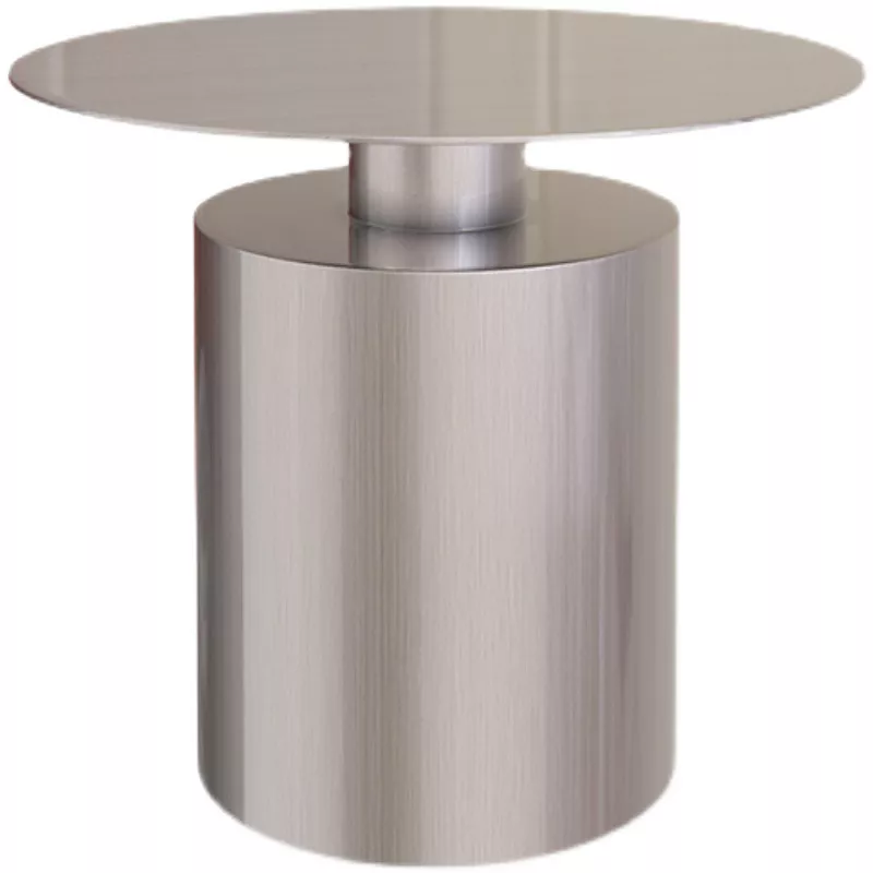 Cylindrical Brushed Steel Side Table–STLTT865