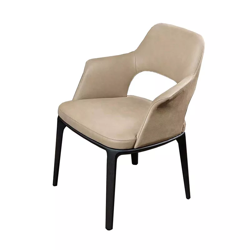 Hotel Cut-Out Back Leather Chair-STLOU1065