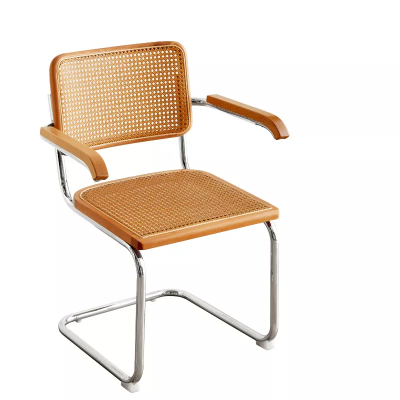Hotel Armchair with Rattan Backrest-STLOC1168
