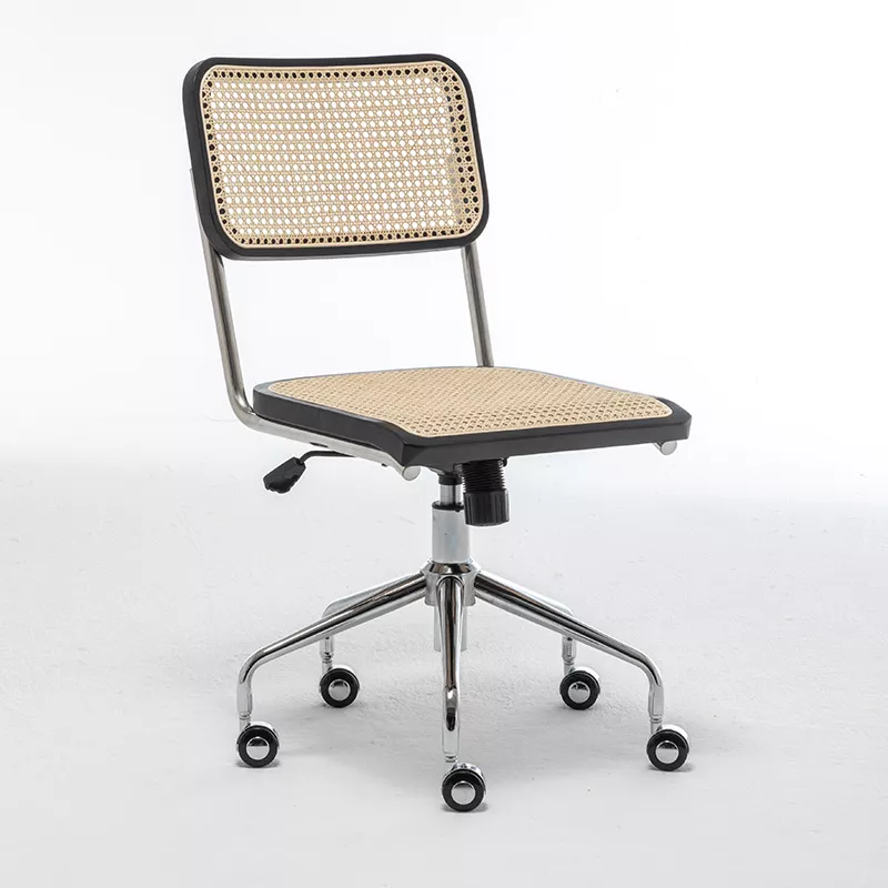 Hotel Office Chair with Rattan Backrest-STLOC1169