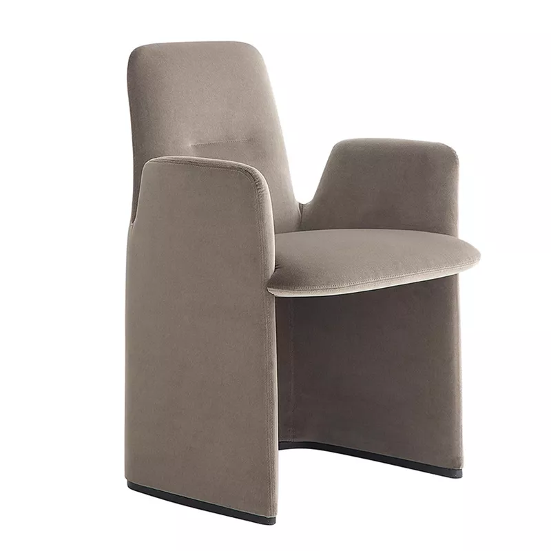Dark Blue Velvet Hotel Dining Armchair - STLOU1250