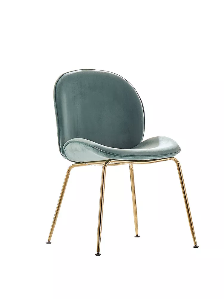 Green Velvet Gold Frame Hotel Dining Chair - STLOU1232