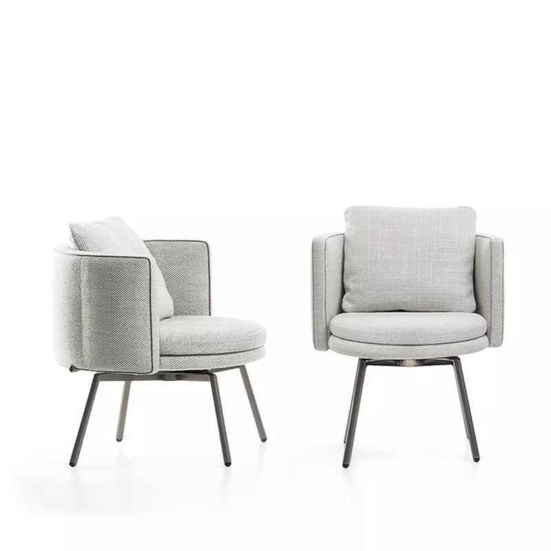 Light Grey Curved Back Hotel Lounge Chair - STLLC1253